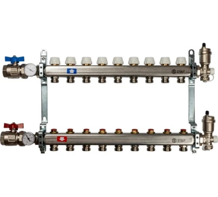 Коллектор из нержавеющей стали в сборе без расходомеров 9 вых., STOUT SMS 0912 000009
