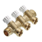 Коллектор универсальный TECE 1" х 3/4" Евроконус, 4 контура с запорными вентилями, стандартная латунь 8730040