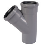 Тройник канализационный Ostendorf 90х90x45° серый 114200