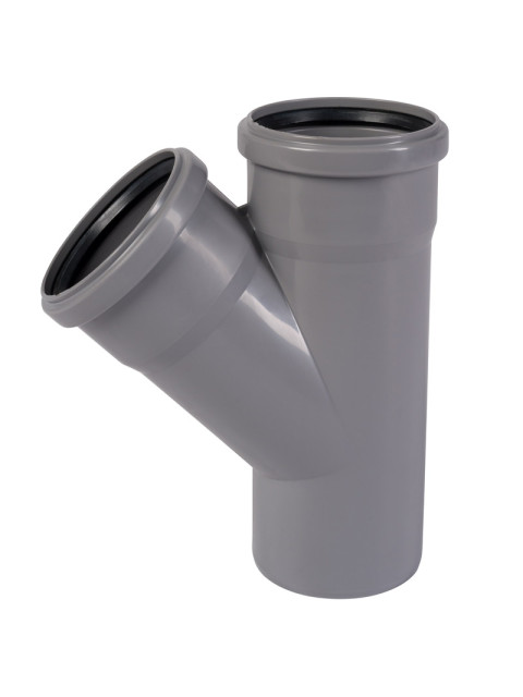 Тройник канализационный Ostendorf 90х90x45° серый 114200