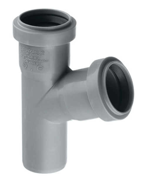 Тройник канализационный Ostendorf 40х67° серый 111300