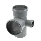 Крестовина 110х110х50 мм 87° двухплоскостная трехраструбная правая Ostendorf серая 115960