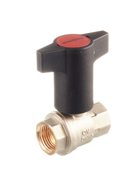 Кран шаровой прямой Oventrop Optibal 3/4" ВР пластиковая рукоятка, латунь 1077106