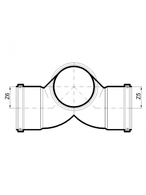 Крестовина со смещенными осями POLO-KAL NG 110х110х110 87,5°/180° Poloplast P2296-2