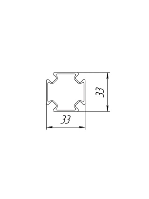Профиль монтажный алюминиевый 33х33х4000мм Rivo Fix 100001-1