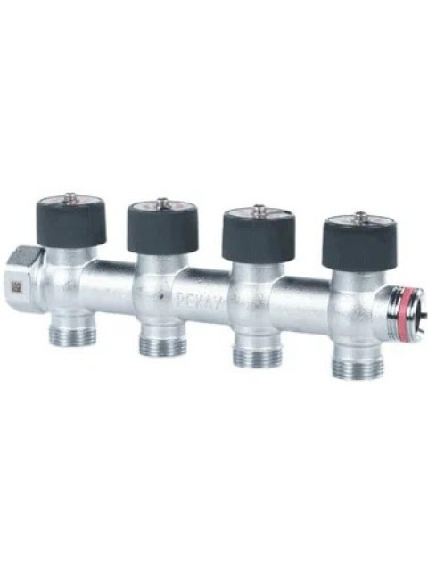Распределительный коллектор Рехау G 3/4 4 отвода G 3/4 с плавной регулировкой DZR 11316473001