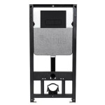 Комплект инсталляции Рехау NOVAFLOW с панелью смыва ELLIPSE 001 с овальной клавишей, черный/матовый 19101101001