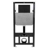 Комплект инсталляции Рехау NOVAFLOW с панелью смыва ELLIPSE 001 с овальной клавишей, черный/матовый 19101101001