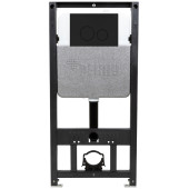 Комплект инсталляции Рехау NOVAFLOW с панелью смыва ORB 001 с круглой клавишей, черный/матовый 19101071001