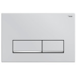 Панель смыва РЕХАУ NOVA LONG 002 прямоугольные клавиши, пластик, белый, глянец, нижняя полоса клавиш хром, глянец 19102501001