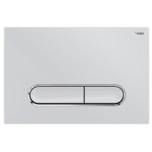 Панель смыва РЕХАУ NOVA ELLIPSE 002 овальные клавиши, пластик, белый, глянец, контур клавиш хром, глянец 19102401001