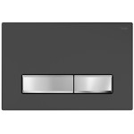 Панель смыва РЕХАУ NOVA LONG 001 прямоугольные клавиши, пластик, контур клавиш хром глянцевый цвет черный матовый-хром глянцевый 19102361001