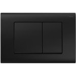 Панель смыва РЕХАУ NOVA QUAD STEEL с прямоугольными клавишами нержавеющая сталь SUS304 брашированная, с покрытием против отпечатков пальцев черный матовый 19102731001