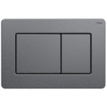 Панель смыва РЕХАУ NOVA QUAD STEEL с прямоугольными клавишами нержавеющая сталь SUS304 брашированная, с покрытием против отпечатков пальцев графит матовый 19102721001