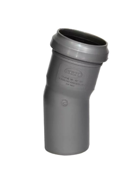Отвод канализационный 40х15° Sinikon серый 504013.R