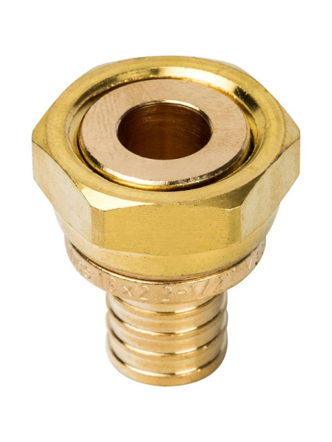 Переходник 16x1/2" с накидной гайкой аксиальный, латунь Stout SFA-0019-001612