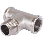 Тройник Stout 3/4" ВР-НР-ВР никелированный SFT-0065-343434