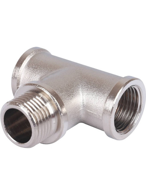 Тройник Stout 3/4" ВР-НР-ВР никелированный SFT-0065-343434