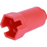 Пробка напорная 1/2" НР удлиненная пластиковая красная Stout SFA-0035-200012 