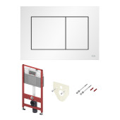 Комплект для установки подвесного унитаза TECEnow: застенный модуль, клавиша белая матовая, K440417