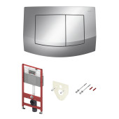 Комплект для установки подвесного унитаза TECEambia: застенный модуль, клавиша хром глянцевый 9400405