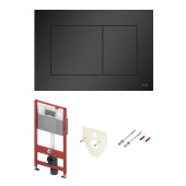 Комплект для установки подвесного унитаза TECEnow: застенный модуль, клавиша черная матовая 9400414