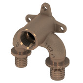 Тройник угловой TECEflex 16x1/2"x16 ВР с настенным креплением, закругленный, бронза 708625