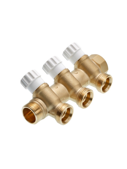 Коллектор универсальный TECE 3/4" х 3/4" Ек, 3 контура, с запорными вентилями 8730007