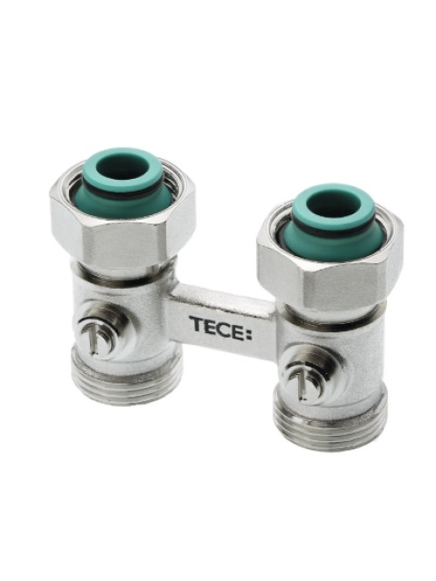 Запорно-присоединительный узел TECE 3/4" EC x 3/4" EC для нижнего подключения радиаторов, проходной 8740435