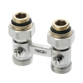 Запорно-присоединительный узел TECE 3/4" EC x R 1/2" для нижнего подключения радиаторов 1/2" MT, проходной 8740437
