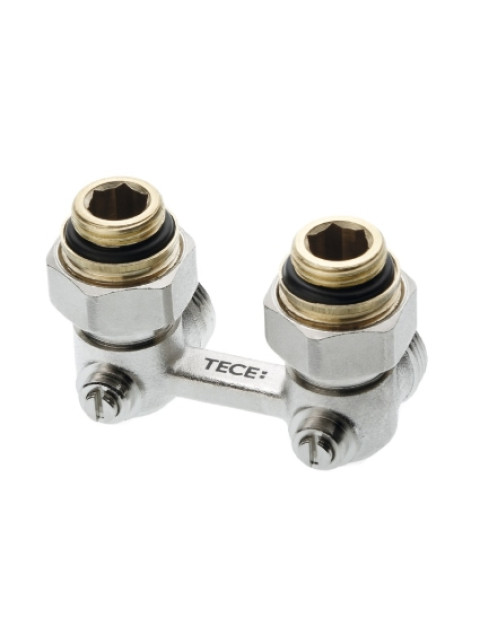 Запорно-присоединительный узел TECE 3/4" EC x R 1/2" для нижнего подключения радиаторов 1/2" MT, угловой 8740438