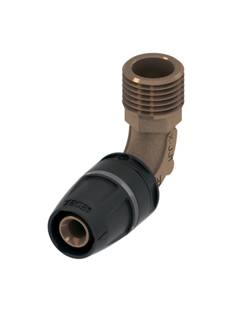 Уголок TECElogoPush 16 x Rp 1/2" соединительный с ниппелем, бронза 8713302