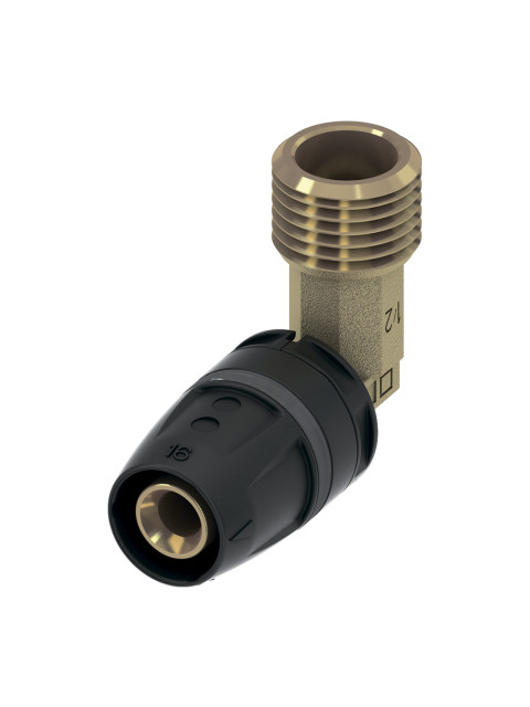 Уголок TECElogo-Push 16 x Rp 1/2" соединительный с ниппелем, латунь 8610302