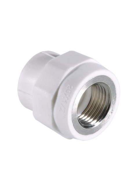Муфта комбинированная 25 х 1/2' ВР PPR белая, Valtec VTp.702.0.02504