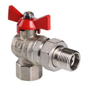 Кран шаровой угловой Valtec BASE 1/2' ВН ручка бабочка с полусгоном VT.228.N.04