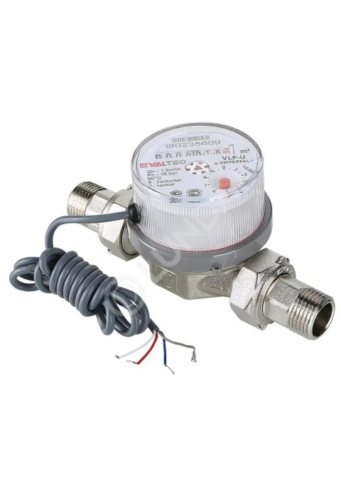 Водосчетчик Valtec универсальный 1/2" 80 мм с импульсным выходом VLF-15U-I