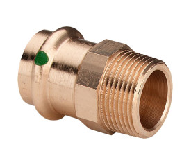 Соединительный элемент 15x1/2"НР Viega Sanpress 2212, бронза 105044