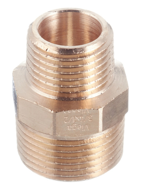 Ниппель редукционный 3/4"х1/2" НР-НР Viega бронза 266523