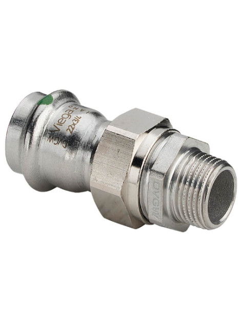 Соединение разъемное пресс 15х1/2"НР Viega Sanpress Inox 2365, нерж. сталь 438258