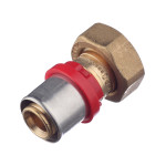 Соединитель прямой 16(пресс) х 1/2 ВР(г) с накидной гайкой под евроконус, Tiemme 1650028