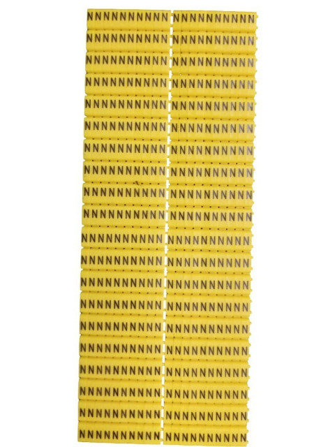 Onka Маркировка кабеля "N" желтый (4,0…6,0 мм.кв.) 9972 (уп. 400шт) on1150133