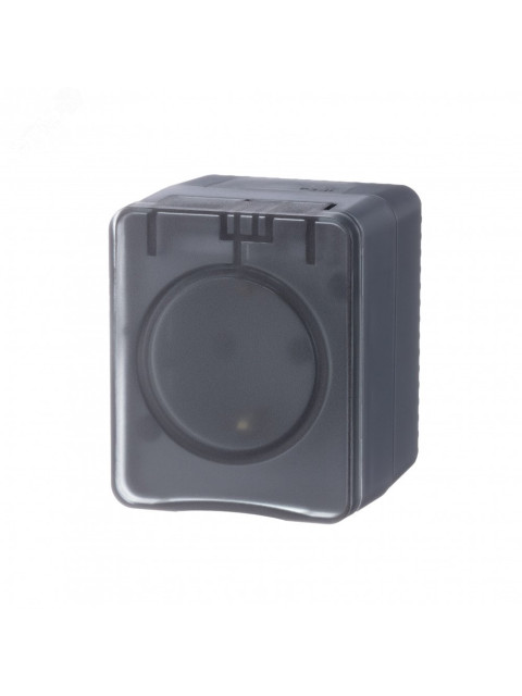 Розетка с заземлением со шторками AtlasDesign Profi54 IP54 16А 250B, антрацит, Systeme Electric ATN544045 