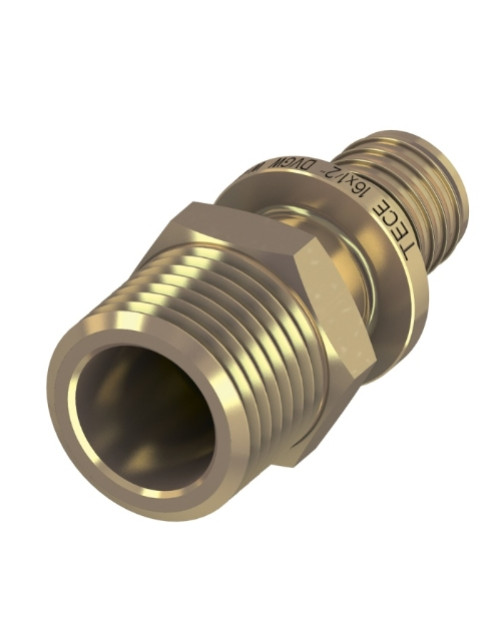 Соединение прямое TECEflex 16 x R 1/2"НР с ниппелем, латунь 765502