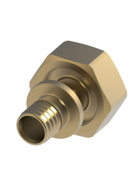 Соединение прямое TECEflex 16х3/4" с накидной гайкой Евроконус, латунь 763616