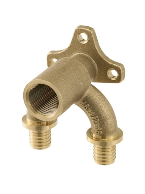 Тройник угловой TECEspring AX 16 x 1/2" x 16 с настенным креплением удлиненный 768625S