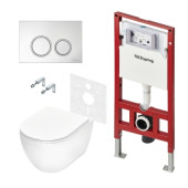 Комплект для установки подвесного унитаза TECEspring: застенный модуль, клавиша R хром, унитаз K K401101WCK