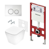 Комплект для установки подвесного унитаза TECEspring: застенный модуль, клавиша R хром, унитаз S K401101WCS