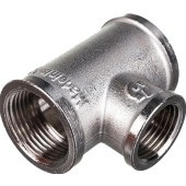 Тройник редукционный Stout 1"х3/4"х1" ВР никелированный SFT-0022-001341