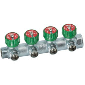 Коллектор регулируемый FAR 1"ВР 4 отвода 3/4EU"НР с вставкой под плоское уплотнение FK 3824 134UN