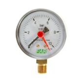 Манометр FAR 1/4" 0-10 бар, радиальное соединение, - 20-80 °C D63мм FA 2500 R10